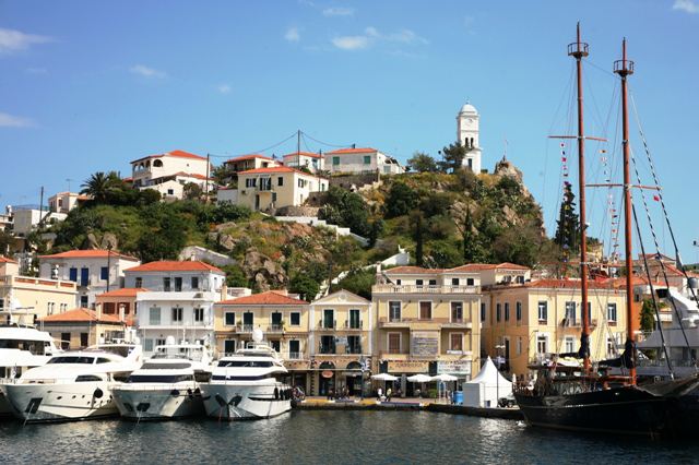 Poros Island - The different types of yachts moored at Poros